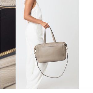 Cuyana Le Sud Leather Satchel (Day Bag), Pebbled Leather, Stone